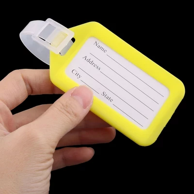 Unique Bargains Plastic Travel Luggage Name Tag Yellow 10Pcs 3 Unique Bargains Plastic Travel Luggage Name Tag Yellow 10Pcs - Image 3