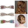Unique Bargains Women's Hair Clips Hair Accessories Barrettes Sparkly Rhinestones Hairpin 3 Pcs