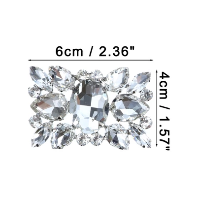 Unique Bargains Women's Rhinestone Shoe Buckle 2.36"x1.57" Silver Tone 2 Pcs 1 Unique Bargains Women's Rhinestone Shoe Buckle 2.36"x1.57" Silver Tone 2 Pcs