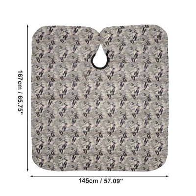 Unique Bargains Fashion Hair Cutting Cape 65.75"x57.09" Beige Black 1 Pc 3 Unique Bargains Fashion Hair Cutting Cape 65.75"x57.09" Beige Black 1 Pc - Image 3