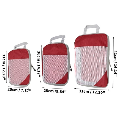 Unique Bargains Luggage Organizer Travel Bags For Travel Red 1 Set 2 Unique Bargains Luggage Organizer Travel Bags For Travel Red 1 Set - Image 2