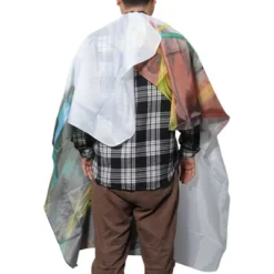 Unique Bargains Retro Hair Cutting Cape 61.02"x53.15" Blue White 1 Pc