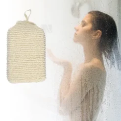 Unique Bargains Sponge Brush For Bathroom 6.69"x3.74"x1.73" Beige 1 Pc