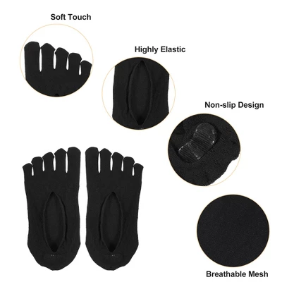 Unique Bargains Invisible Five Fingers Socks Hook Silk Five Toe Socks Mesh Breathable Soft Fashion No Show Socks For Women 3 Pairs 2 Unique Bargains Invisible Five Fingers Socks Hook Silk Five Toe Socks Mesh Breathable Soft Fashion No Show Socks For Women 3 Pairs - Image 2