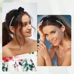 Unique Bargains Women's Bunny Ears Wide Bow Headbands