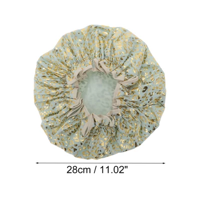 Unique Bargains Women's Leopard Point Bath Cap Green Gold Tone 1 Pc 1 Unique Bargains Women's Leopard Point Bath Cap Green Gold Tone 1 Pc