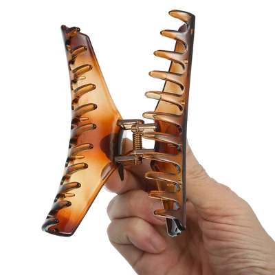 Unique Bargains Women's 4.49" Claw Clip Hair Accessories No Slip Plastic Brown 3 Unique Bargains Women's 4.49" Claw Clip Hair Accessories No Slip Plastic Brown - Image 3