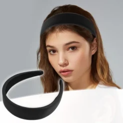 Unique Bargains Faux Leather Headband Hairband For Women 1.6 Inch Wide 1Pcs