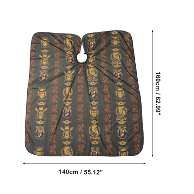 Unique Bargains Maple Leaf Hair Cut Barber Cape Black Yellow 1 Pc 3 Unique Bargains Maple Leaf Hair Cut Barber Cape Black Yellow 1 Pc - Image 3