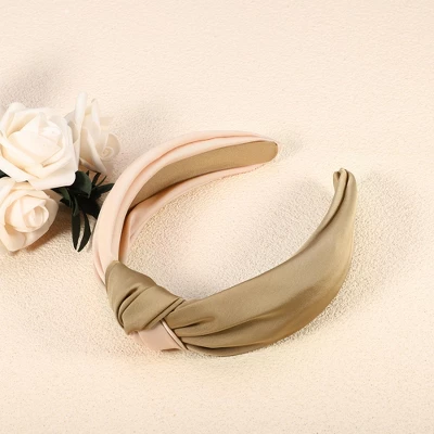 Unique Bargains Women's Top Knotted Fashion Elastic Wide Headband Brown Pink 1 Pc 5 Unique Bargains Women's Top Knotted Fashion Elastic Wide Headband Brown Pink 1 Pc - Image 5