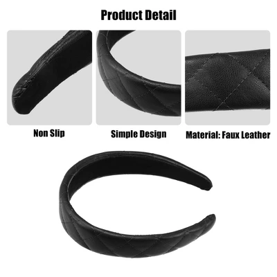 Unique Bargains Women's Checkered Pattern Padded Headband Hairband Accessories Faux Leather 1.2 Inch Wide 1 Pc 2 Unique Bargains Women's Checkered Pattern Padded Headband Hairband Accessories Faux Leather 1.2 Inch Wide 1 Pc - Image 2