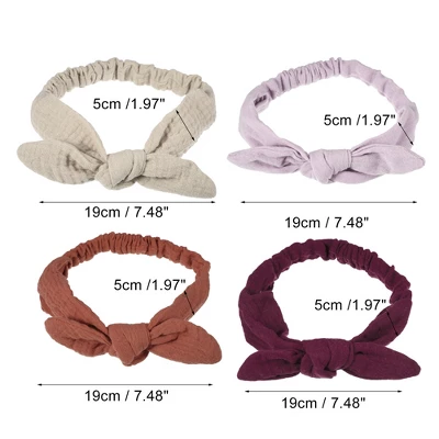 Unique Bargains Girl's Solid Soft Wide Side Knotted Headbands 7.48"x1.97" Red Purple 4 Pcs 3 Unique Bargains Girl's Solid Soft Wide Side Knotted Headbands 7.48"x1.97" Red Purple 4 Pcs - Image 3