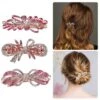 Unique Bargains Women's Sparkly Rhinestones Hair Clips Hair Barrettes Hairpin 3 Pcs