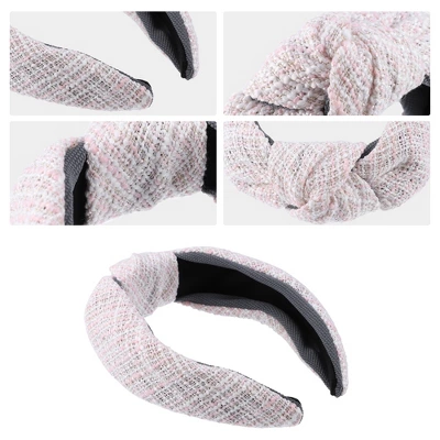 Unique Bargains Women's Houndstooth Knotted Headbands Accessories Hairband 1.18 Inch Wide 1 Pc 2 Unique Bargains Women's Houndstooth Knotted Headbands Accessories Hairband 1.18 Inch Wide 1 Pc - Image 2