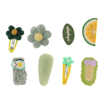 Unique Bargains Girl's Cute Flowers Hair Clips Yellow Green 8 Pcs 3 Unique Bargains Girl's Cute Flowers Hair Clips Yellow Green 8 Pcs - Image 3