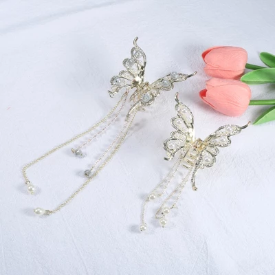Unique Bargains Women's Butterfly Tassel Hair Clips And Pins Gold Tone 2 Pcs 6 Unique Bargains Women's Butterfly Tassel Hair Clips And Pins Gold Tone 2 Pcs - Image 6