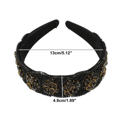 Unique Bargains Women's Bling Rhinestone Wide Edge Headband 5.12"x1.89" 1Pc 3 Unique Bargains Women's Bling Rhinestone Wide Edge Headband 5.12"x1.89" 1Pc - Image 3