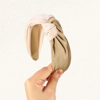 Unique Bargains Women's Top Knotted Fashion Elastic Wide Headband Brown Pink 1 Pc 4 Unique Bargains Women's Top Knotted Fashion Elastic Wide Headband Brown Pink 1 Pc - Image 4