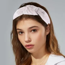 Unique Bargains Women's Houndstooth Knotted Headbands Accessories Hairband 1.18 Inch Wide 1 Pc
