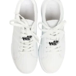 Unique Bargains Yes Pattern Shoelace Charms Black Silver Tone 1 Pair