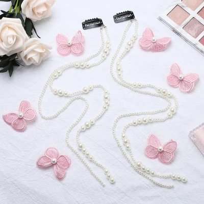 Unique Bargains Women's Long Tassel Faux Pearl Hair Chain 2 Pcs 4 Unique Bargains Women's Long Tassel Faux Pearl Hair Chain 2 Pcs - Image 4