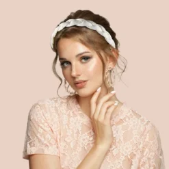 Unique Bargains Women's Thick Braided Knotted Non-slip Fashion Elastic Solid Color Headband 1 Pc