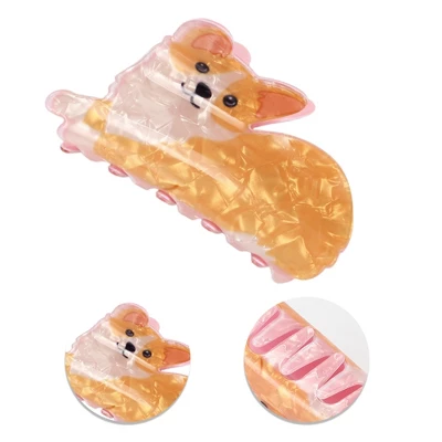 Unique Bargains Women's Fashion Cute Dog Hair Clips 3.54"x1.97"x2.36" Orange 1 Pc 2 Unique Bargains Women's Fashion Cute Dog Hair Clips 3.54"x1.97"x2.36" Orange 1 Pc - Image 2