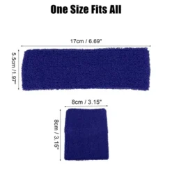 Unique Bargains Stretchy Cotton Blend Sweat Absorbing Sport Headband Wristband Sapphire Blue 3 Pcs -UNIQUE BARGAIN Shop GUEST cbf84475 a6d6 4a46 b308 7295cd3afa86
