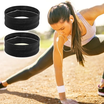 Unique Bargains Stretchy Sweatband Soft Elastic Polyester Yoga Sport Headband Black Pack Of 14 5 Unique Bargains Stretchy Sweatband Soft Elastic Polyester Yoga Sport Headband Black Pack Of 14 - Image 5