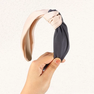 Unique Bargains Women's Top Knotted Fashion Elastic Wide Headband Pink Gray 1 Pc 4 Unique Bargains Women's Top Knotted Fashion Elastic Wide Headband Pink Gray 1 Pc - Image 4