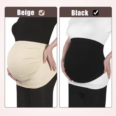 Unique Bargains Women Maternity Belly Band Pregnant Support Belly Bands Black Beige Size M 2 Pcs 3 Unique Bargains Women Maternity Belly Band Pregnant Support Belly Bands Black Beige Size M 2 Pcs - Image 3