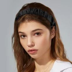 Unique Bargains Women's All Hair Solid Color Pleated Headband 1 Pc
