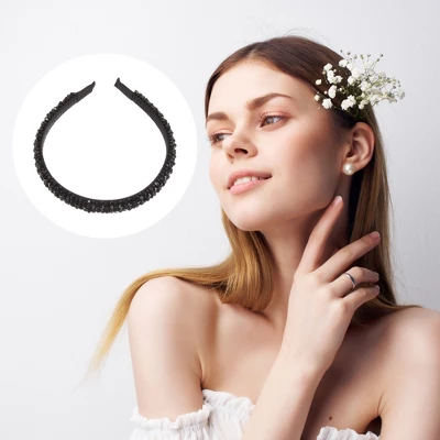 Unique Bargains Women's Faux Crystal Headband 0.59" Wide 1Pc 5 Unique Bargains Women's Faux Crystal Headband 0.59" Wide 1Pc - Image 5