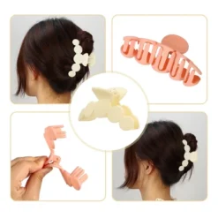 Unique Bargains Women's Plastic Claw Hair Clips Barrettes White Brown Light Orange 3.94''x1.54''x1.77'' 3Pcs -UNIQUE BARGAIN Shop GUEST d2edeee2 3d95 479f b37f de7dbf239884
