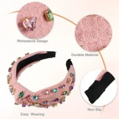 Unique Bargains Girl's Rhinestone Retro Knotted Non-slip Wide Headband Pink 5.12"x1.26" 1 Pc -UNIQUE BARGAIN Shop GUEST d34a6bea b5f9 4097 af3f c4cfa7c789bd