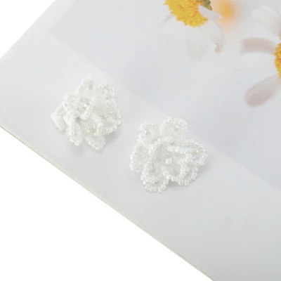 Unique Bargains Beaded Flowers Shoelace Charms White 1 Pair 4 Unique Bargains Beaded Flowers Shoelace Charms White 1 Pair - Image 4