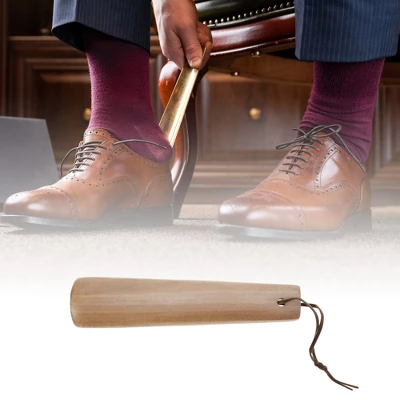 Unique Bargains Short Handle Square Head Shoe Horn 6.3"x1.38" Wood Color 1 Pc 4 Unique Bargains Short Handle Square Head Shoe Horn 6.3"x1.38" Wood Color 1 Pc - Image 4