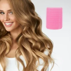 Unique Bargains Women's Durable Large Bangs Hair Rollers 2.76"x1.97" Pink 2pcs