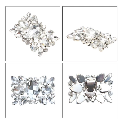 Unique Bargains Women's Rhinestone Shoe Buckle 2.36"x1.57" Silver Tone 2 Pcs 3 Unique Bargains Women's Rhinestone Shoe Buckle 2.36"x1.57" Silver Tone 2 Pcs - Image 3