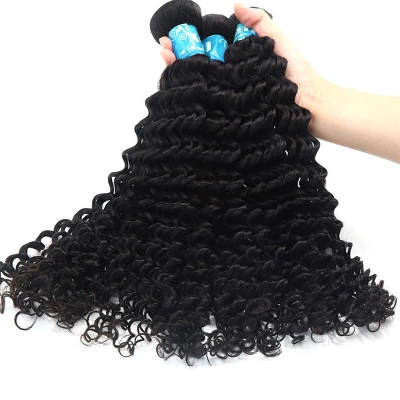 Unique Bargains 9A Brazilian Deep Curly Human Hair Extension Natural Black 18" 1 Bundle 2 Unique Bargains 9A Brazilian Deep Curly Human Hair Extension Natural Black 18" 1 Bundle - Image 2