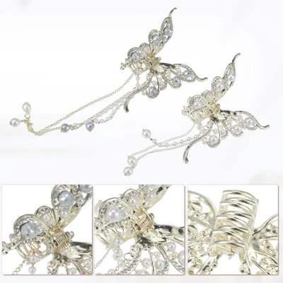 Unique Bargains Women's Butterfly Tassel Hair Clips And Pins Gold Tone 2 Pcs 5 Unique Bargains Women's Butterfly Tassel Hair Clips And Pins Gold Tone 2 Pcs - Image 5