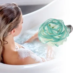 Unique Bargains Bath Shower Loofah Body Sponge 6.10"x5.91"x1.85" Green 1 Pc