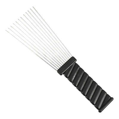 Unique Bargains Women's Metal Hair Pick Afro Comb Hairdressing Styling Tool 9.05"x2.75" Black 2Pcs 3 Unique Bargains Women's Metal Hair Pick Afro Comb Hairdressing Styling Tool 9.05"x2.75" Black 2Pcs - Image 3