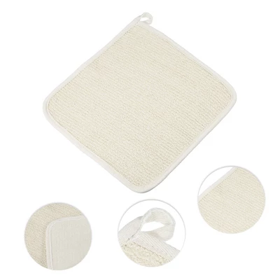 Unique Bargains Elasticity Body Scrub Towel For Shower 9.84"x9.84" Beige 1 Pc 2 Unique Bargains Elasticity Body Scrub Towel For Shower 9.84"x9.84" Beige 1 Pc - Image 2