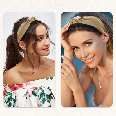 Unique Bargains Women's Top Knotted Fashion Elastic Wide Headband Brown Pink 1 Pc 1 Unique Bargains Women's Top Knotted Fashion Elastic Wide Headband Brown Pink 1 Pc