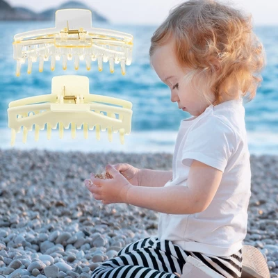 Unique Bargains Women's Claw Clip Hair Accessories For Thick Hair Large 4 Pcs 2 Unique Bargains Women's Claw Clip Hair Accessories For Thick Hair Large 4 Pcs - Image 2