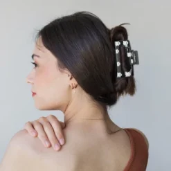 Unique Bargains Claw Clip Black White 1 Pc