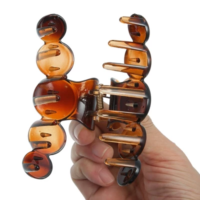 Unique Bargains Women's 3.94" Claw Clip Hair Accessories Non-Slip Plastic Brown 3 Unique Bargains Women's 3.94" Claw Clip Hair Accessories Non-Slip Plastic Brown - Image 3