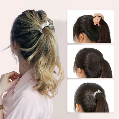 Unique Bargains Women's Metal Rhinestone High Ponytail Hair Clips Multicolored 3 Pcs 3 Unique Bargains Women's Metal Rhinestone High Ponytail Hair Clips Multicolored 3 Pcs - Image 3
