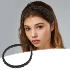 Unique Bargains Women's Faux Crystal Headband 0.59" Wide 1Pc